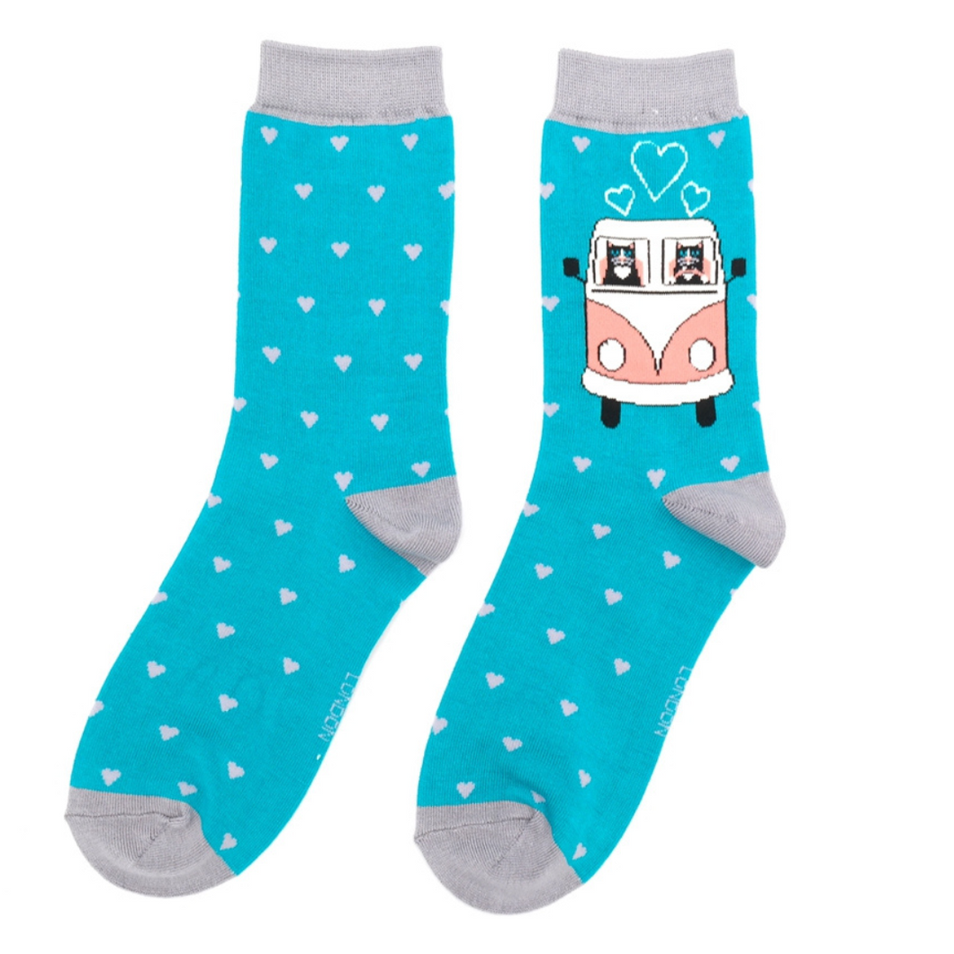 Miss Sparrow Road Trip Cats Socks